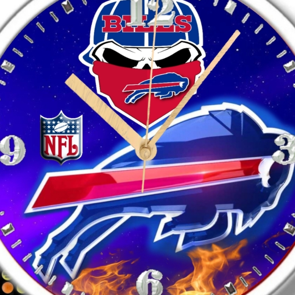 Buffalo Bills led lights clock